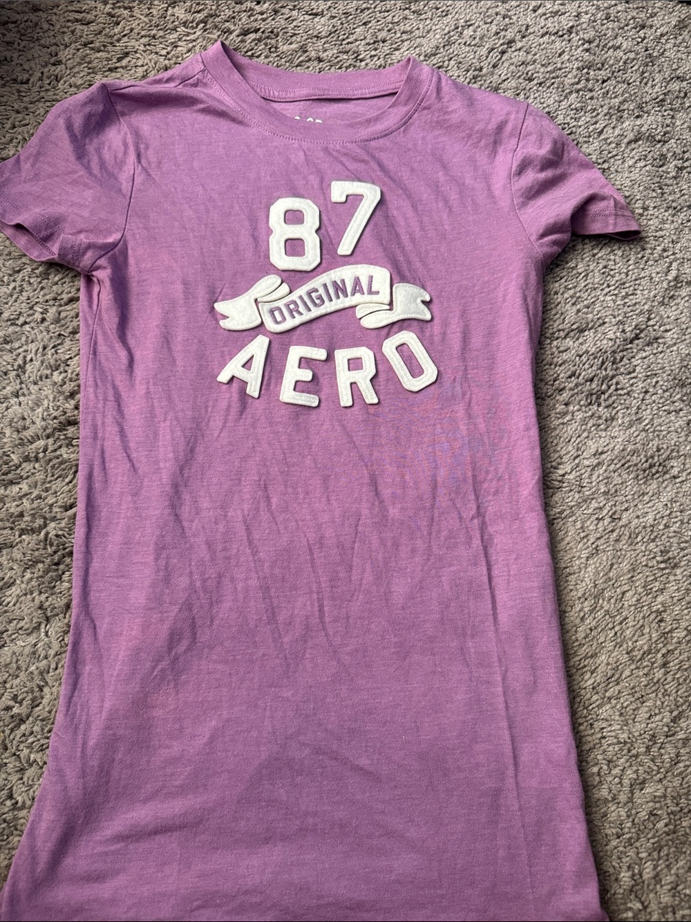 Aeropostale Lavender Graphic '87 Aero Tee